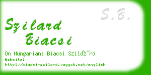 szilard biacsi business card